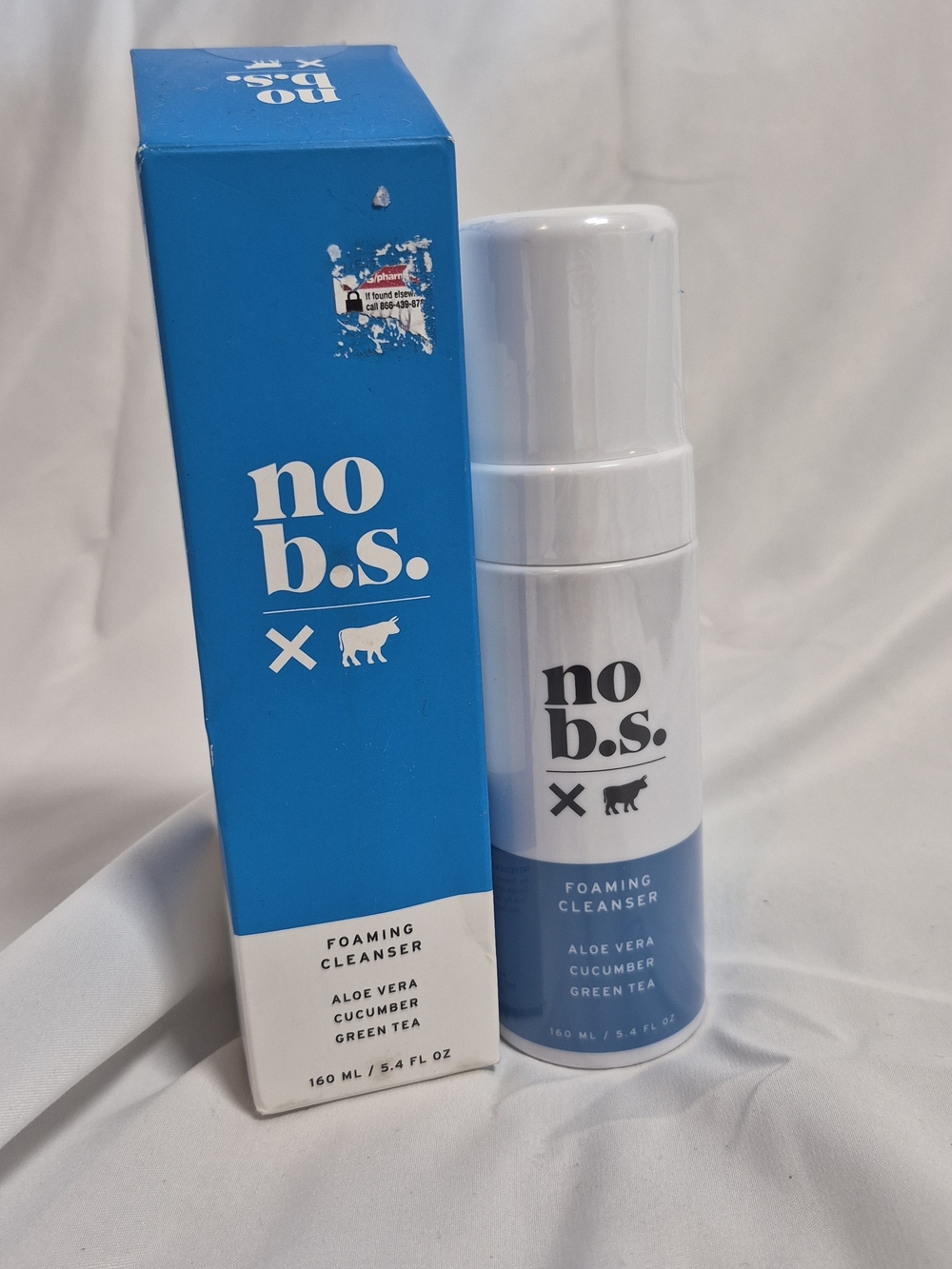 NIB No B.S. Foaming Face Cleanser Aloe Cucumber Bath Made In USA Green Tea Skin